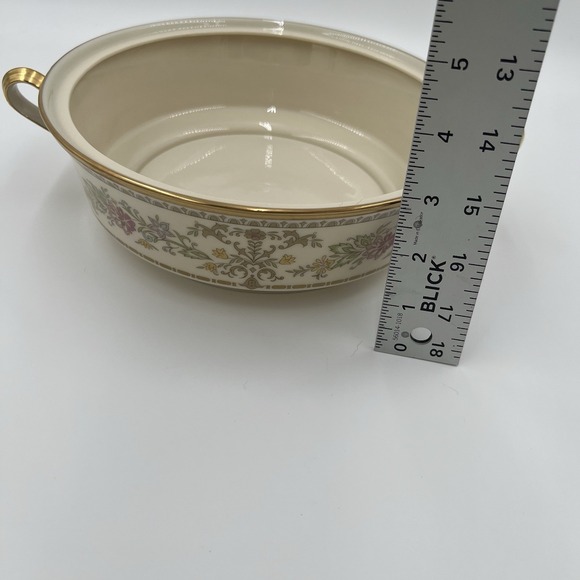 Lenox Serving Tureen with Lid Gold Trim Floral Pattern Porcelain Dish - Picture 11 of 12